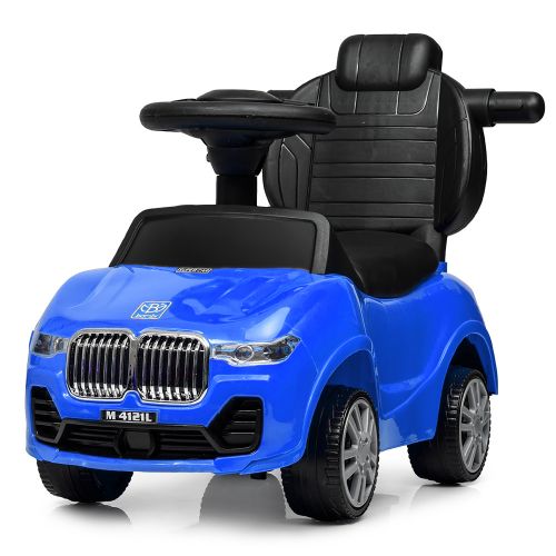 Картинка товара Детская машина-толокар Bambi M 4121 L-4 : кожа, родительская ручка - СИНЯЯ на Raspashonka.ua фото 4