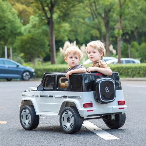 Картинка товара Детский электромобиль джип JJ2088 EBLR-1-2(4WD) Mercedes-Benz EQG: пульт 2,4G, 120W, 7 км/ч, 12V 9А - БЕЛЫЙ на Raspashonka.ua фото 4