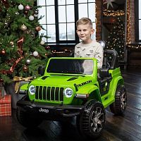 Детский электромобиль джип M 4176(MP4) EBLR-5 JEEP зеленый