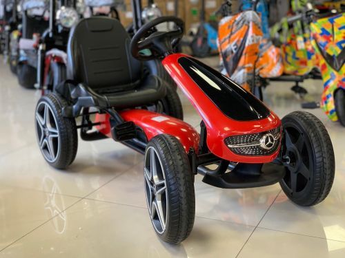 Детский педальный картинг Mercedes M 4271 E-3:EVA-колёса - КРАСНЫЙ фото 14