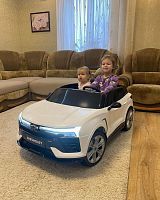 Фото анонса детский электромобиль m 5110 eblr-1(24v), chevrolet blazer ev ss: 130w, eva, 2.4g, 8 км/ч, кожа - белый от интернет магазина Raspashonka.ua