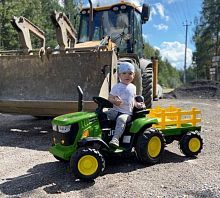 детский трактор m 5852 eblr-5, bambi racer: 2х35w, 12v 9ah, eva, кожа - зеленый - Raspashonka.ua