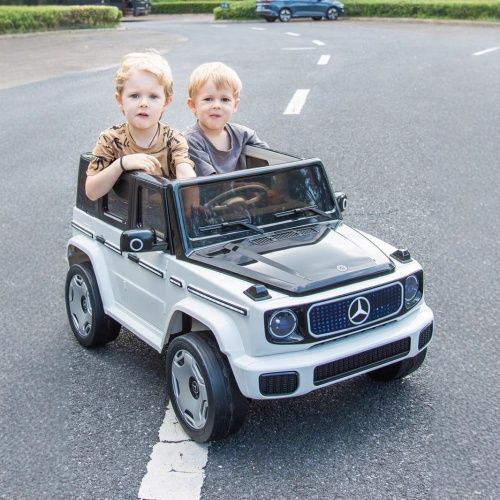 Картинка товара Детский электромобиль джип JJ2088 EBLR-1-2(4WD) Mercedes-Benz EQG: пульт 2,4G, 120W, 7 км/ч, 12V 9А - БЕЛЫЙ на Raspashonka.ua фото 3