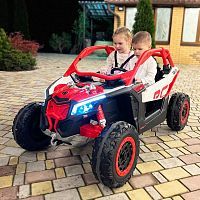 детский электромобиль m 4920 eblr-3 (brp can-am): 24v 7a, 480w, 12 км/ч, пульт 2.4g, eva, кожа-  красный - Raspashonka.ua