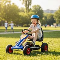 Детский педальный картинг BAMBI M 1564-4, BAMBI RACER: СИНИЙ