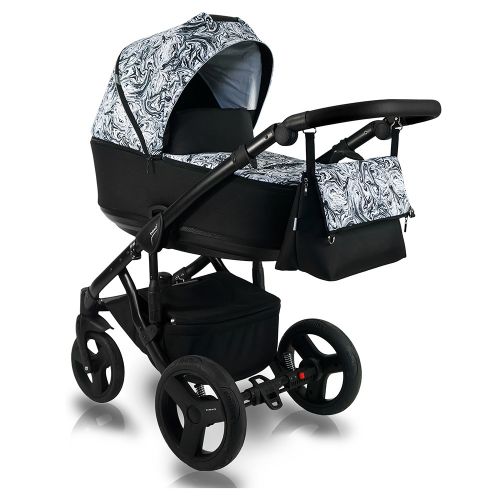 Картинка товара Детская коляска Bexa Light FL-1 622633: ЧЕРНАЯ (белые узоры) на Raspashonka.ua фото 2