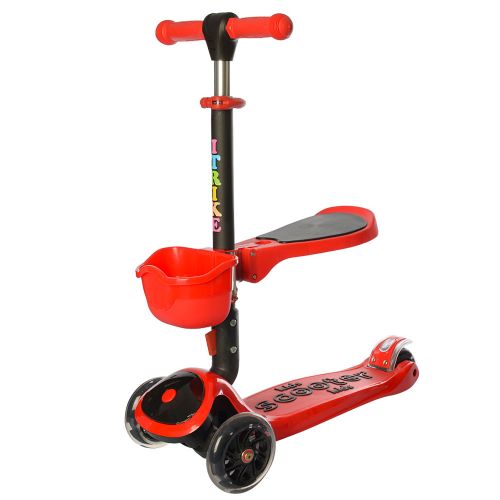 Картинка товара Самокат iTrike Maxi JR 3-074-R, подсветка колёс, корзинка: КРАСНЫЙ на Raspashonka.ua фото 4