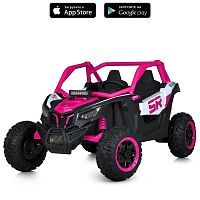 детский электромобиль m 5817 eblr-8(24v), bambi racer: пульт 2.4g, 24v 7а, 4*45w, eva - розовый - Raspashonka.ua