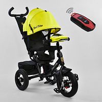 Фото детский трёхколесный велосипед best trike 7700 в – 7210: пульт включения света и звука, поворотное сиденье, надувные колеса переднее колесо d=29см. задние d=26см. желтый - Raspashonka.ua