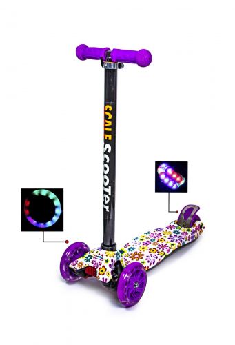 Картинка товара Самокат MAXI "Violet Flowers" (2124391184) Светящиеся колёса! на Raspashonka.ua фото 2