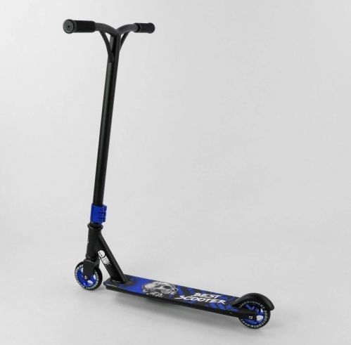 Картинка товара Трюковый самокат Best Scooter 67531 (4), колёса PU100 мм, алюминиевый диск и дека : ЧЁРНО-СИНИЙ на Raspashonka.ua фото 5