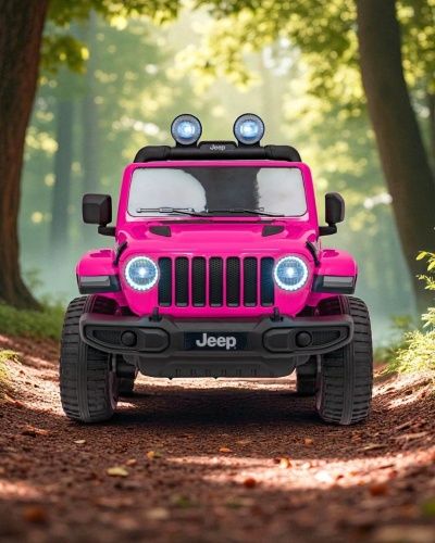 Детский электромобиль джип M 4176 EBLR-1 JEEP розовый фото 3