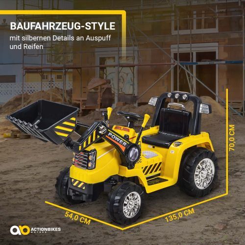 Картинка товара Детский электромобиль ЭКСКАВАТОР PA.ZP1005.ZOL: 2.4G, 90W, эко-кожа - ЖЕЛТЫЙ на Raspashonka.ua фото 4
