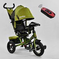 Фото детский трёхколесный велосипед best trike 7700 в – 9570: пульт включения света и звука, поворотное сиденье, надувные колеса переднее колесо d=29см. задние d=26см. хаки - Raspashonka.ua