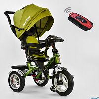 Фото детский 3-х колесный велосипед best trike 5890 - 3297: надувные колеса, поворотное сиденье, складной руль, пульт, фара, цвет - хаки - Raspashonka.ua