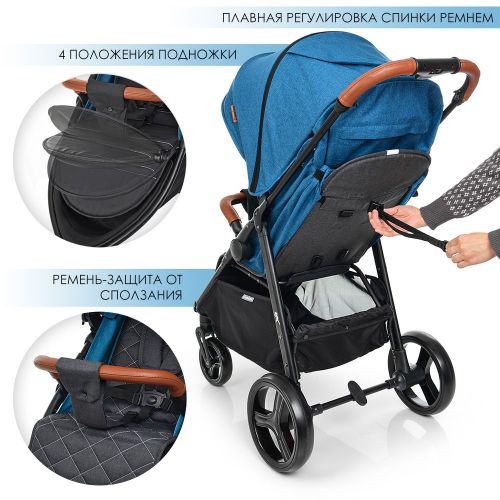 Картинка товара Коляска прогулочная ME 1024L X4: EVA колеса - NAVY BLUE на Raspashonka.ua фото 8