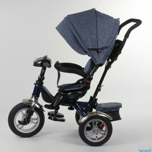 Картинка товара Детский 3-х колесный велосипед BEST TRIKE 5890 / 84-710: надувные колеса, поворотное сиденье, складной руль, пульт, фара с USB – СЕРЫЙ на Raspashonka.ua фото 5