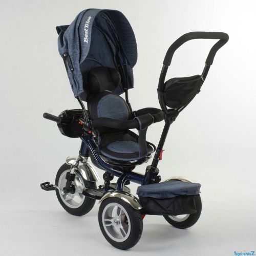 Картинка товара Детский 3-х колесный велосипед BEST TRIKE 5890 / 84-710: надувные колеса, поворотное сиденье, складной руль, пульт, фара с USB – СЕРЫЙ на Raspashonka.ua фото 7