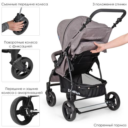 Картинка товара Детская коляска EL Camino ME 1012L MY WAY ASH BLACK СЕРАЯ на Raspashonka.ua фото 5