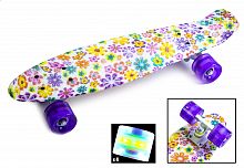 Фото анонса penny board 22" "violet flowers" - светящиеся колёса! (1655323483) от интернет магазина Raspashonka.ua