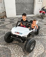 детский электромобиль джип buggy m 4170 eblr-1(24v): 2.4g, eva, 4x76w, кожа- белый - Raspashonka.ua
