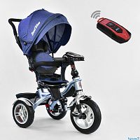 Фото детский 3-х колесный велосипед best trike 5890 - 9367: надувные колеса, поворотное сиденье, складной руль, пульт, фара, цвет - синий - Raspashonka.ua