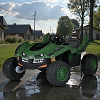 детский двухместный электромобиль багги m 6039 ebr-10(24v) bambi racer: пульт 2,4g, 140w, 24v 7а,  9 км/ч - темно-зеленый - Raspashonka.ua