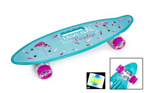 Картинка товара PENNY BOARD с ручкой, ФЛАМИНГО, светящиеся колёса (1063452913) на Raspashonka.ua фото 2