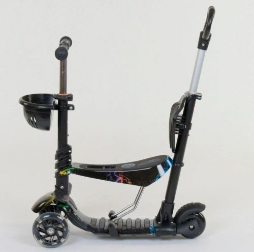 Картинка товара Самокат 5в1 Best Scooter 35110(1), подсветка колёс, корзинка, ЧЁРНЫЙ на Raspashonka.ua фото 6