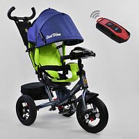 Фото детский трёхколесный велосипед best trike 7700 в – 7640: пульт включения света и звука, поворотное сиденье, надувные колеса переднее колесо d=29см. задние d=26см. синий - Raspashonka.ua