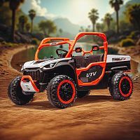 детский грузовой электромобиль m 6014 eblr-7(24v), bambi racer: 24v 10а, пульт 2,4g, 4*75w, eva - оранж - Raspashonka.ua