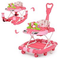 Фото анонса детские ходунки bambi m 3849-4: муз. панель, розовые от интернет магазина Raspashonka.ua
