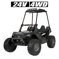 детский электромобиль джип buggy m 4170 eblr-2(24v)-2 с крышей: 2.4g, eva, 4x76w, кожа- чёрный - Raspashonka.ua