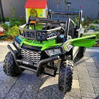 детский электромобиль js360b(24v): 12 км/ч,  2.4g, 400w, eva, 1x24v7ah, эко-кожа - зеленый - Raspashonka.ua