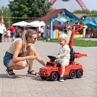 Фото анонса детская машина-толокар mercedes m 3853 el-3: eva, кожа, родительская ручка - красный от интернет магазина Raspashonka.ua