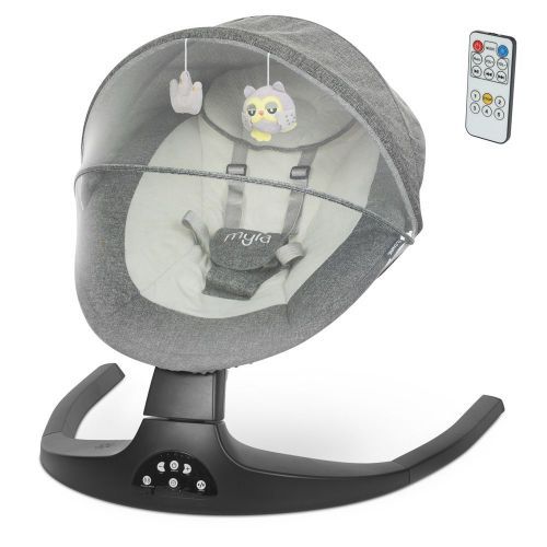 Картинка товара Детский укачивающий центр ME 1074 MYLA Gray Linen, 5 скоростей, Bluetooth, USB: СЕРЫЙ на Raspashonka.ua фото 2