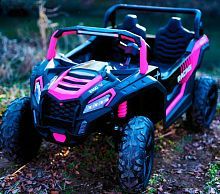 детский электромобиль джип buggy m 4627 eblr-8(24v): 2.4g, eva, 4x200w, кожа- розовый - Raspashonka.ua