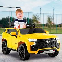 детский электромобиль chevrolet tahoe pa.hl588.zol: 70w, eva, 2.4g, 7 км/ч, кожа - yellow - Raspashonka.ua