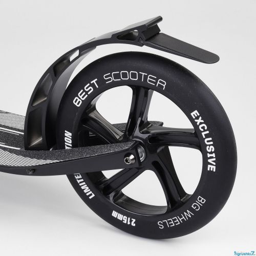 Картинка товара Самокат Best Scooter 36956 (2) колеса PU, переднее колесо 230 мм, заднее 215 мм , 1 амортизатор, ЧЁРНЫЙ на Raspashonka.ua фото 6