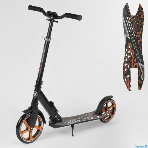 Картинка товара Самокат Best Scooter 34750 (2) переднее 22 см, заднее - 20 см, 1 амортизатор, колеса PU, ЧЁРНЫЙ на Raspashonka.ua фото 2