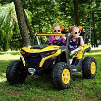 детский электромобиль m 6019 eblr-6, bambi racer: 24v, 2х-местный, 180w, 12км/ч - желтый - Raspashonka.ua