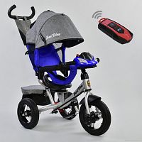 Фото детский трёхколесный велосипед best trike 7700 в – 3904: пульт включения света и звука, поворотное сиденье, надувные колеса переднее колесо d=29см. задние d=26см. серый - Raspashonka.ua