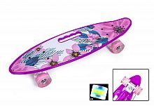 Фото анонса penny board с ручкой, violet flowers, светящиеся колёса (218215340) от интернет магазина Raspashonka.ua