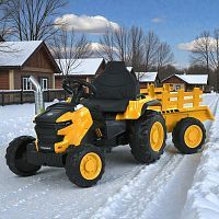 детский трактор m 6261 eblr-6, bambi racer: 2х35w, 12v 7ah, eva, кожа - желтый - Raspashonka.ua