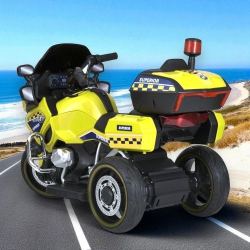 Картинка товара Детский мотоцикл M 6012 EL-6, BAMBI RACER: 70W, 8 км/ч, 12V 12А, ПОЛИЦИЯ - ЖЕЛТЫЙ на Raspashonka.ua фото 3