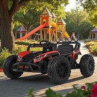 детский двухместный электромобиль багги m 6073 eblr-3 bambi racer: пульт 2,4g, 140w, 2х12v 7-9а, 9 км/ч - красный - Raspashonka.ua