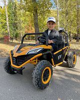 детский электромобиль m 4969 eblr-7(24v), bambi racer:  двухместный, 320w, 10км/ч - оранжевый - Raspashonka.ua