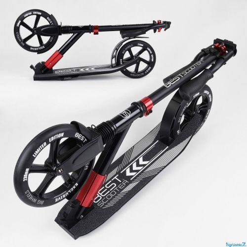 Картинка товара Самокат Best Scooter 36956 (2) колеса PU, переднее колесо 230 мм, заднее 215 мм , 1 амортизатор, ЧЁРНЫЙ на Raspashonka.ua фото 7