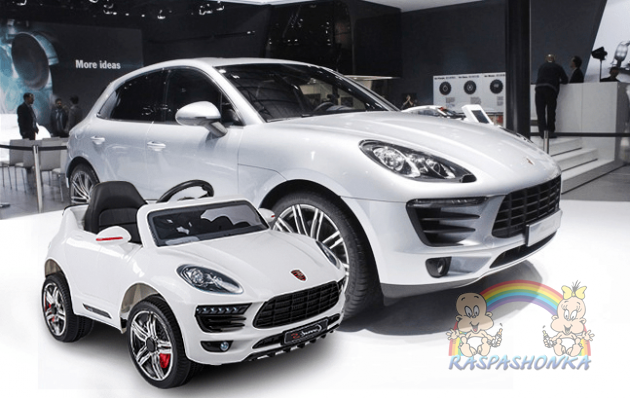 Дитячий електромобіль FL1518: 2.4G. EVA-колеса, шкіра - БІЛИЙ