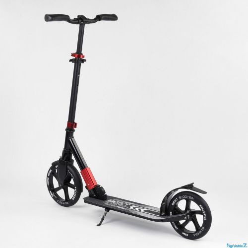 Картинка товара Самокат Best Scooter 36956 (2) колеса PU, переднее колесо 230 мм, заднее 215 мм , 1 амортизатор, ЧЁРНЫЙ на Raspashonka.ua фото 3
